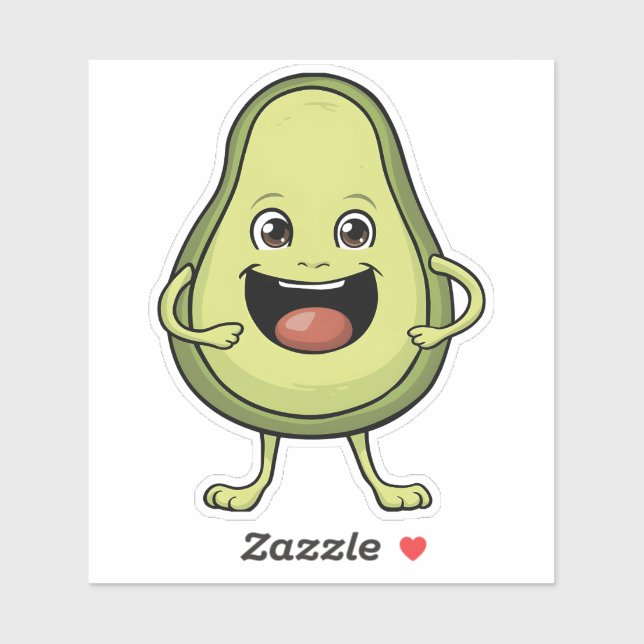 Cute Smiling Cartoon Avocado (Sheet)