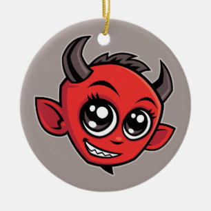 Cute Smiling Cartoon Devil Ceramic Tree Decoration
