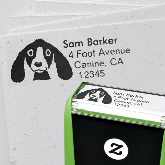 Cute Smiling Cartoon Dog Return Address Self-inking Stamp