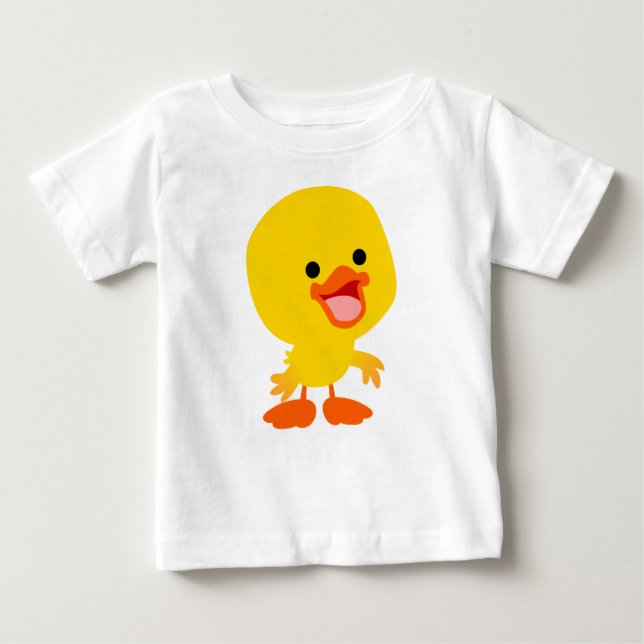 Cute Smiling Cartoon Duckling Baby T-Shirt (Front)