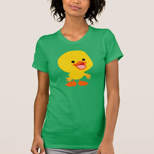 Cute Smiling Cartoon Duckling Women T-Shirt (Front)