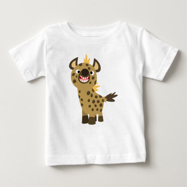 Cute Smiling Cartoon Hyena Baby T-Shirt (Front)
