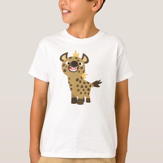 Cute Smiling Cartoon Hyena Children T-Shirt (Front)