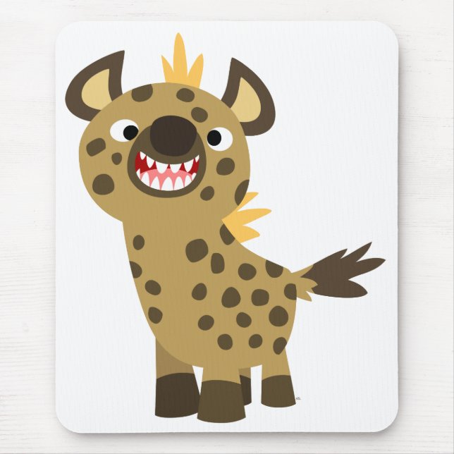 Cute Smiling Cartoon Hyena Mousepad (Front)
