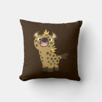 Cute Smiling Cartoon Hyena Pillow