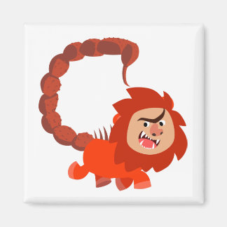 Cute Smiling Cartoon Manticore Magnet