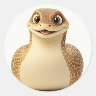 Cute Smiling Cartoon Snake Sticker