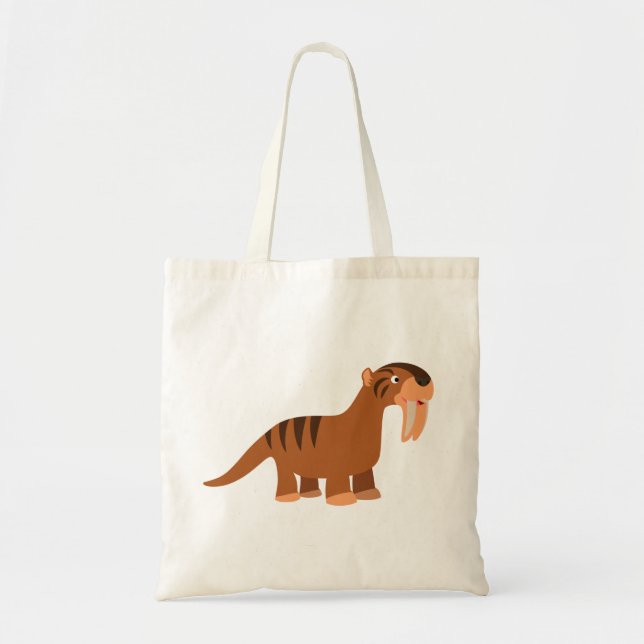 Cute Smiling Cartoon Thylacosmilus Bag (Front)