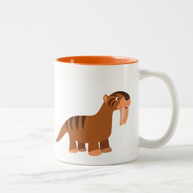 Cute Smiling Cartoon Thylacosmilus Mug (Right)