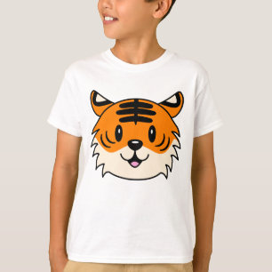 Cute Smiling Cartoon Tiger T-Shirt