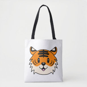 Cute Smiling Cartoon Tiger Tote Bag