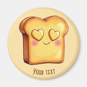 Cute Smiling Cartoon Toast Magnet