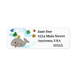 Cute, Smiling Cartoon Whale