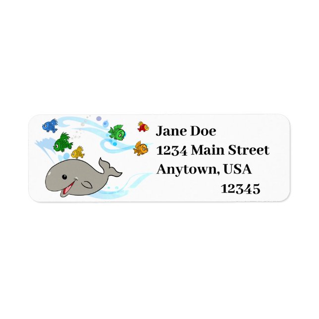 Cute, Smiling Cartoon Whale (Front)