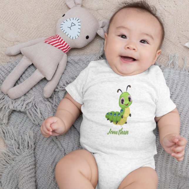 Cute Smiling Caterpillar Baby Bodysuit (Creator Uploaded)