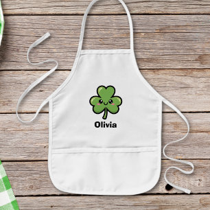 Cute Smiling Clover Kids Apron