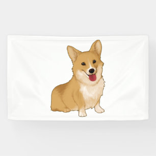 Cute smiling corgi  banner