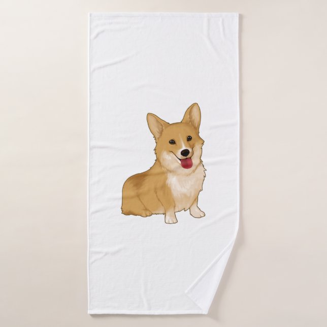 Cute smiling corgi  bath towel (Bath Towel)