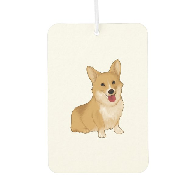 Cute smiling corgi  car air freshener (Front)