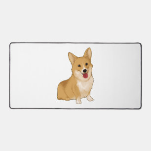 Cute smiling corgi  desk mat