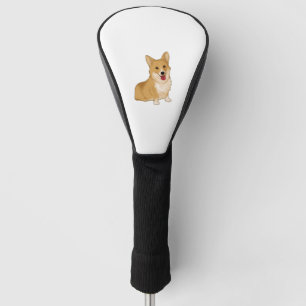 Cute smiling corgi golf head cover