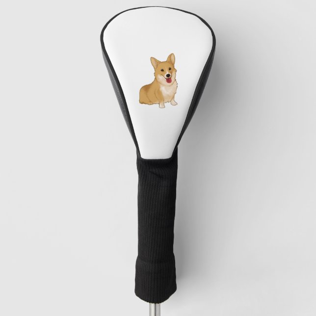 Cute smiling corgi  golf head cover (Front)