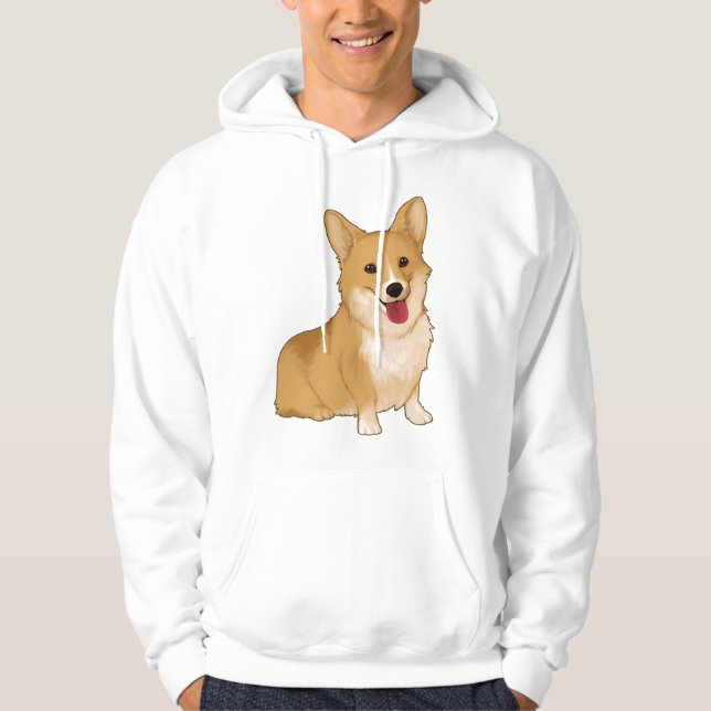 Cute smiling corgi  hoodie (Front)