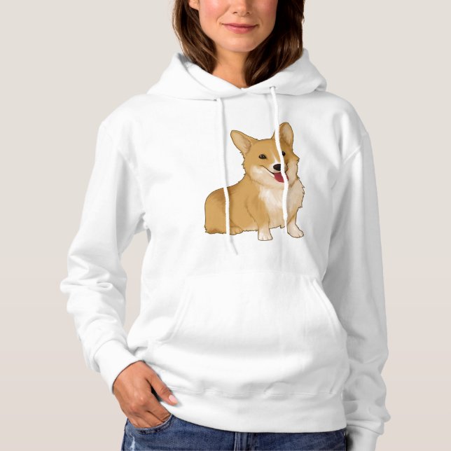 Cute smiling corgi  hoodie (Front)