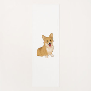 Cute smiling corgi  yoga mat