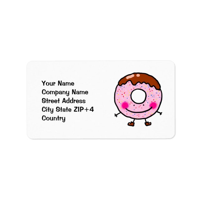 Cute Smiling Donut Address Label (Front)