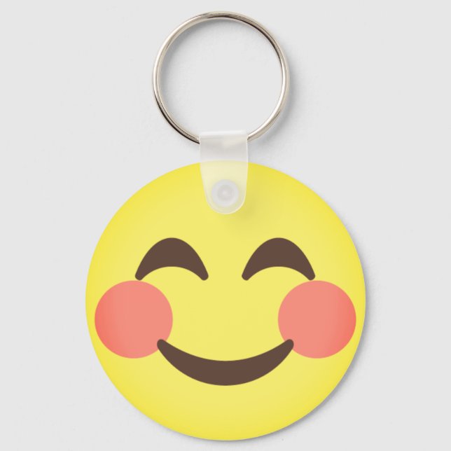 Cute Smiling Emoji Key Ring (Front)