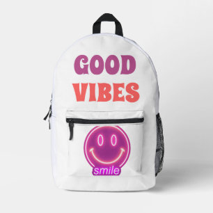 Cute Smiling Face Pillow – Cheerful Home Decor” Printed Backpack