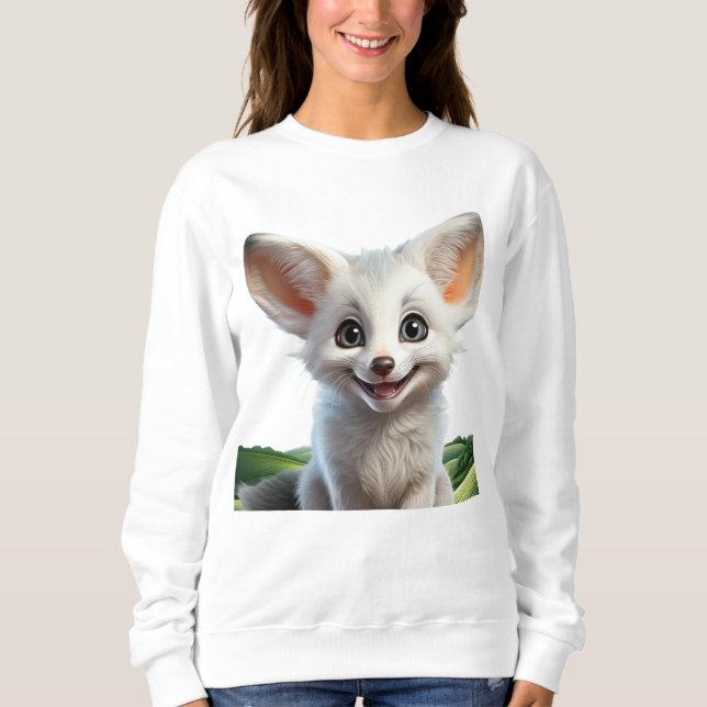 Cute smiling fennec fox sweatshirt (Front)