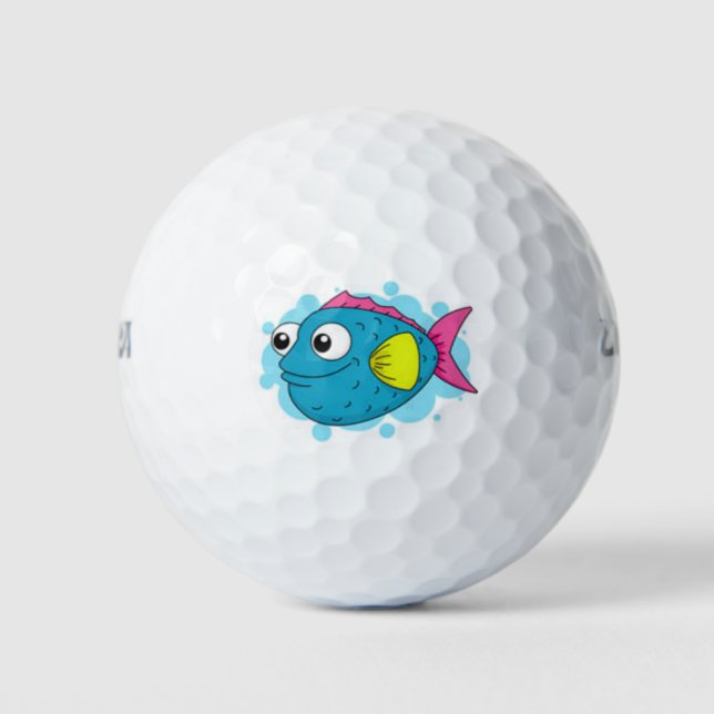 cute smiling fish golf ball (Front)