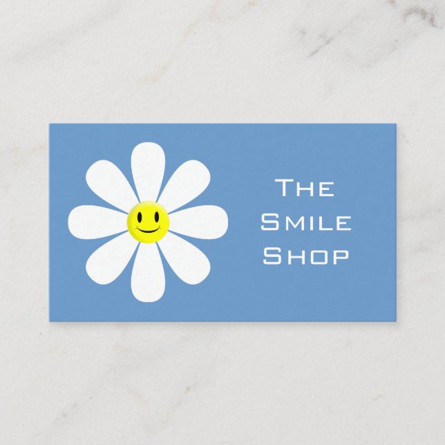 Cute Smiling Flower Business Card (Front)