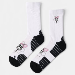 Cute Smiling Flower "Choose Joy" Whimsical Sketch Socks