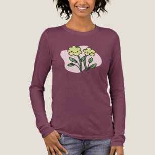 Cute Smiling Flowers Pastel Pink Women's Tri-Blend Shirt