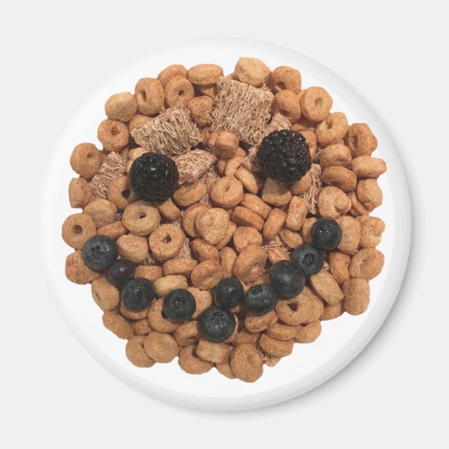Cute Smiling Fruit and Cereal Face Magnet (Front)