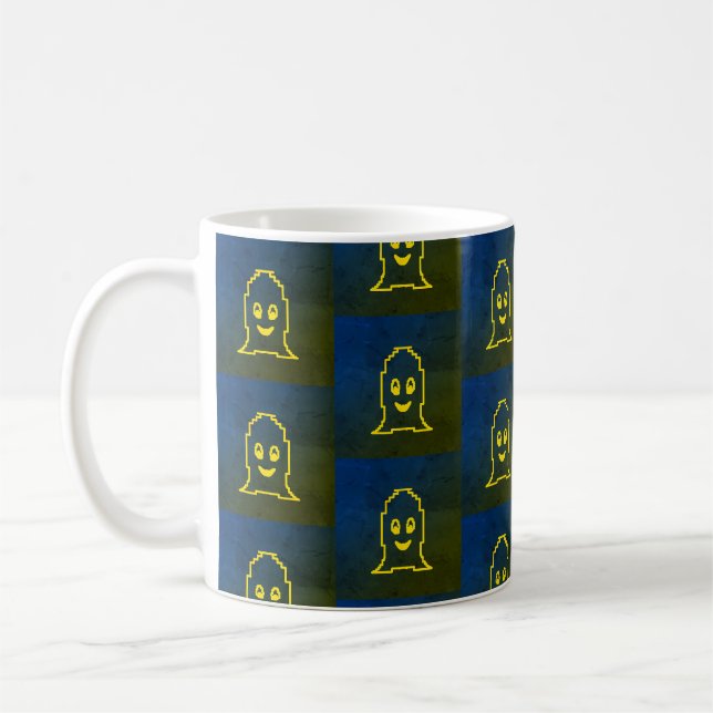 Cute smiling ghost coffee mug (Left)