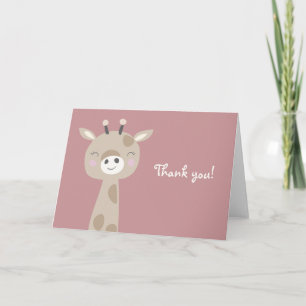 Cute Smiling Giraffe Thank You Card