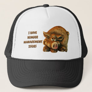 Cute Smiling Hog Hunger Management Issues Trucker Hat