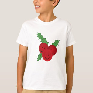 Cute smiling holly Christmas drawing T-Shirt