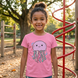 Cute smiling Kawaii Baby Jellyfish with Bubbles T-Shirt