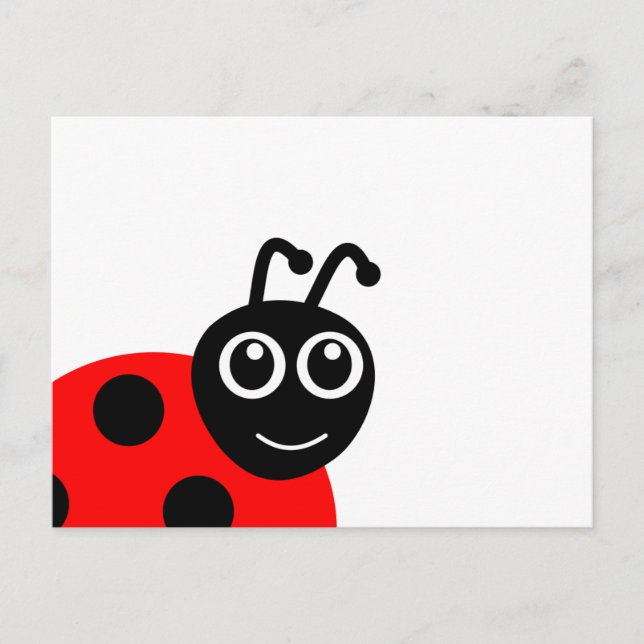 Cute Smiling Ladybug Cartoon Postcard (Front)