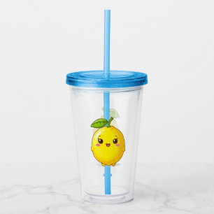 Cute Smiling Lemon Character Acrylic Tumbler