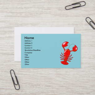 Cute Smiling Lobster Cartoon Design Business Card