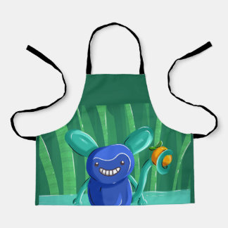 Cute smiling magical monkey painting apron