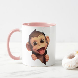 Cute Smiling Monkey Coffee Mug – Adorable Animal 