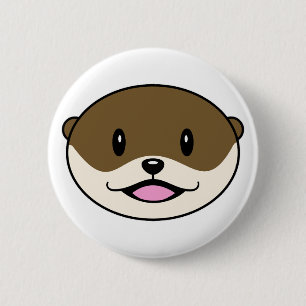 Cute Smiling Otter 6 Cm Round Badge