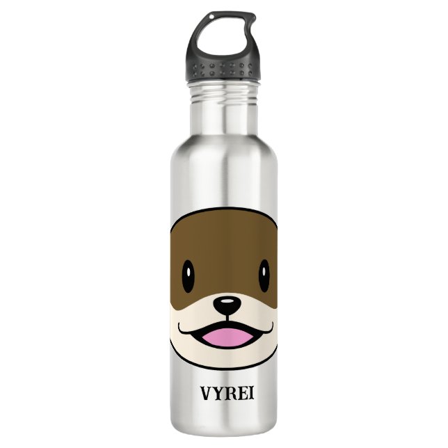 Cute Smiling Otter 710 Ml Water Bottle (Front)